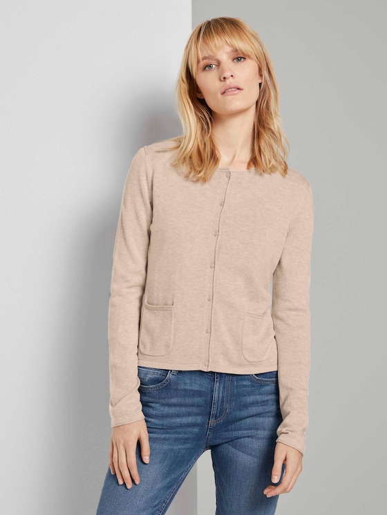 schlichter Cardigan - Frauen - desert sand melange schlichter Cardigan - Frauen - desert sand melange - 1 - TOM TAILOR