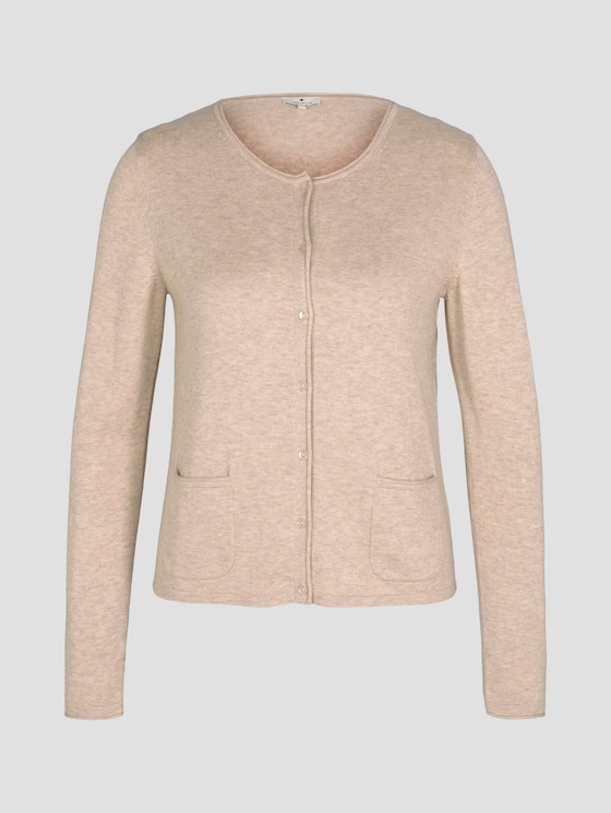 schlichter Cardigan - Frauen - desert sand melange schlichter Cardigan - Frauen - desert sand melange - 7 - TOM TAILOR