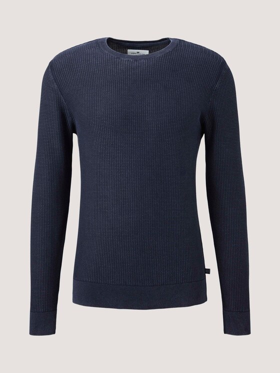 Strukturierter Sweater im Washed-Look - Männer - Sky Captain Blue Strukturierter Sweater im Washed-Look - Männer - Sky Captain Blue - 7 - TOM TAILOR