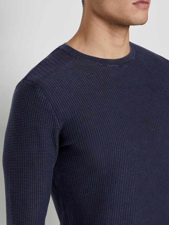 Strukturierter Sweater im Washed-Look - Männer - Sky Captain Blue Strukturierter Sweater im Washed-Look - Männer - Sky Captain Blue - 9 - TOM TAILOR