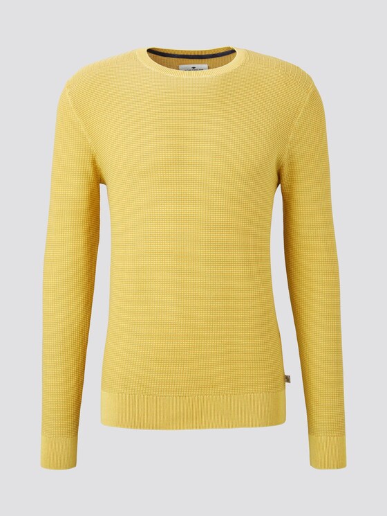 Strukturierter Sweater im Washed-Look - Männer - Californian Yellow Strukturierter Sweater im Washed-Look - Männer - Californian Yellow - 7 - TOM TAILOR