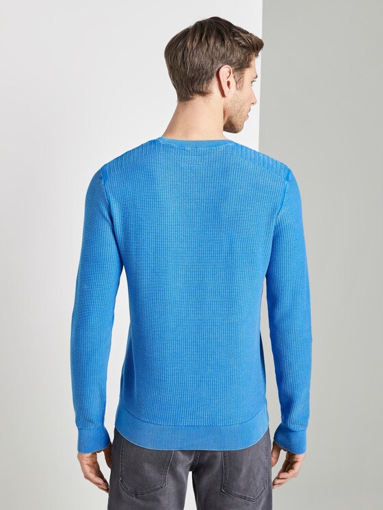 Strukturierter Sweater im Washed-Look - Männer - victory blue Strukturierter Sweater im Washed-Look - Männer - victory blue - 2 - TOM TAILOR