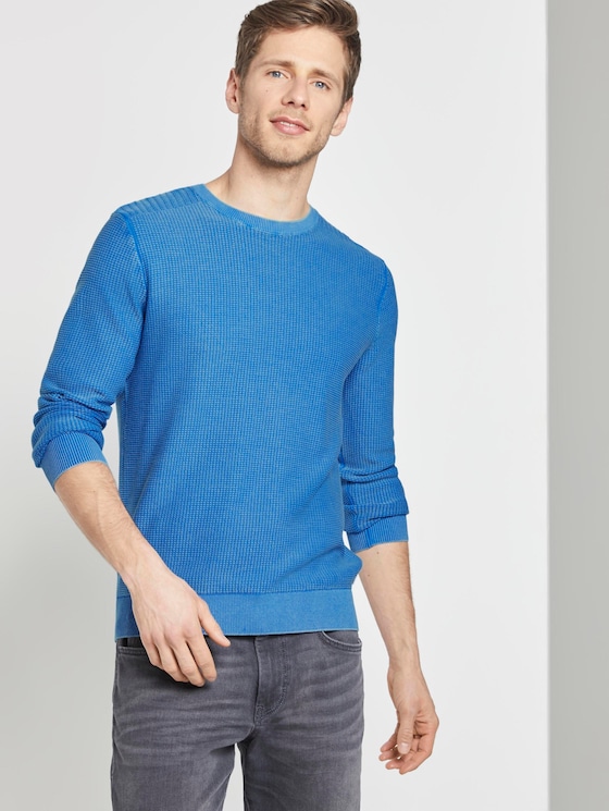 Strukturierter Sweater im Washed-Look - Männer - victory blue Strukturierter Sweater im Washed-Look - Männer - victory blue - 5 - TOM TAILOR