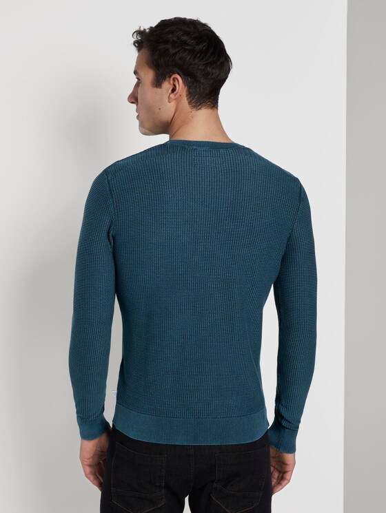 Strukturierter Sweater im Washed-Look - Männer - deep pond green Strukturierter Sweater im Washed-Look - Männer - deep pond green - 2 - TOM TAILOR