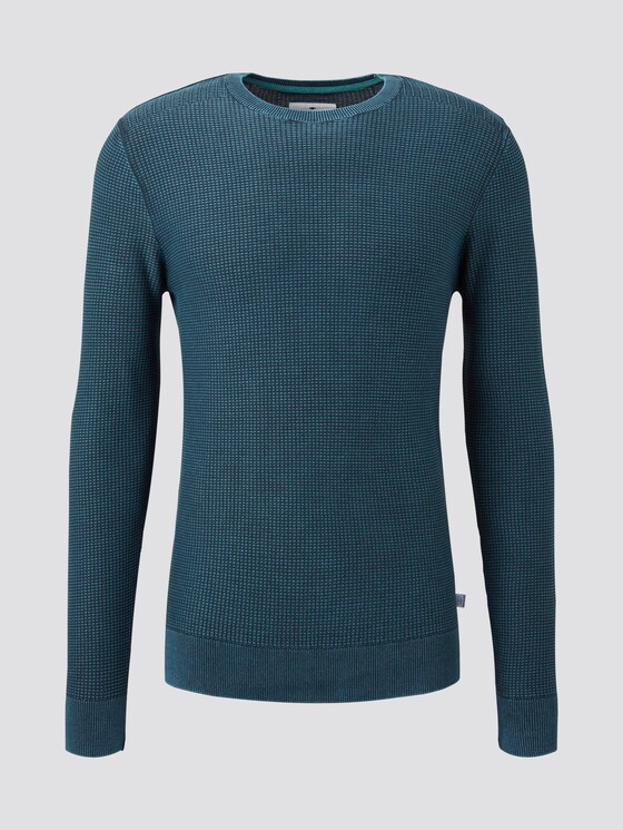 Strukturierter Sweater im Washed-Look - Männer - deep pond green Strukturierter Sweater im Washed-Look - Männer - deep pond green - 7 - TOM TAILOR
