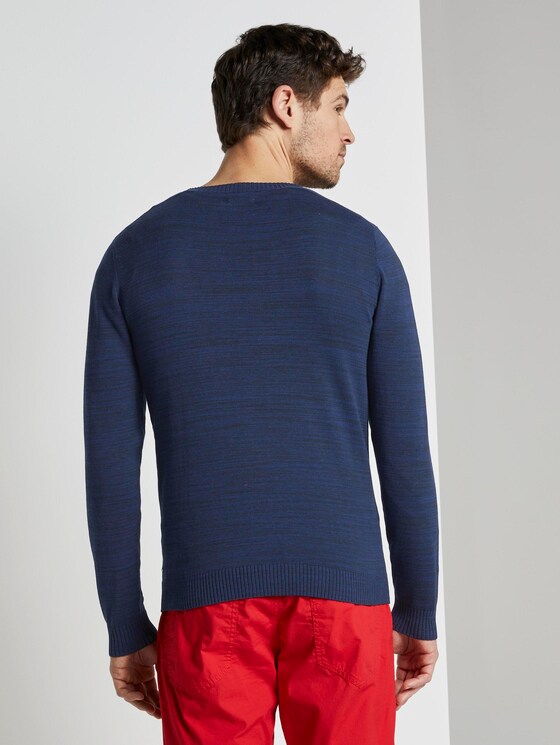 Feiner Strickpullover - Männer - navy blue heather yarn Feiner Strickpullover - Männer - navy blue heather yarn - 2 - TOM TAILOR
