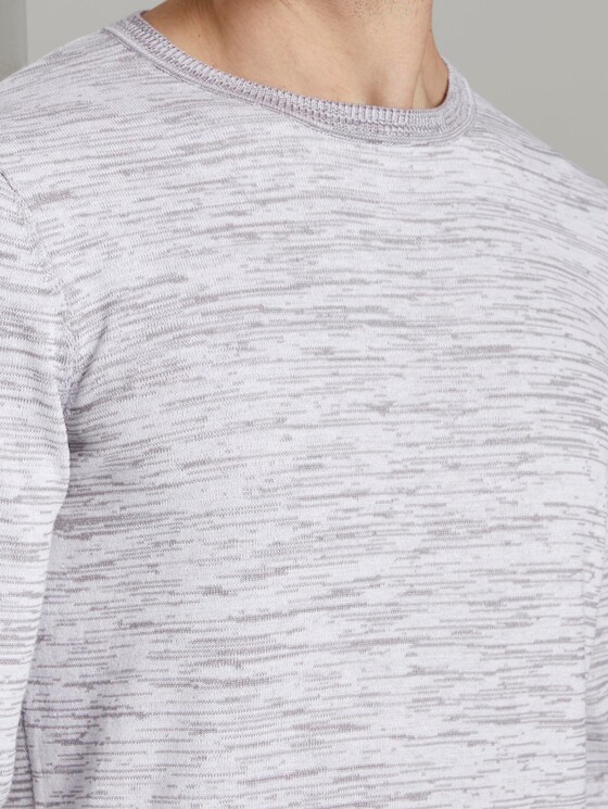 Melierter Strickpullover - Männer - white grey mouline Melierter Strickpullover - Männer - white grey mouline - 10 - TOM TAILOR