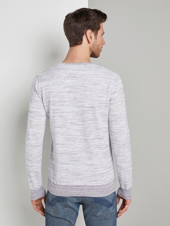 Melierter Strickpullover - Männer - white grey mouline Melierter Strickpullover - Männer - white grey mouline - 2 - TOM TAILOR