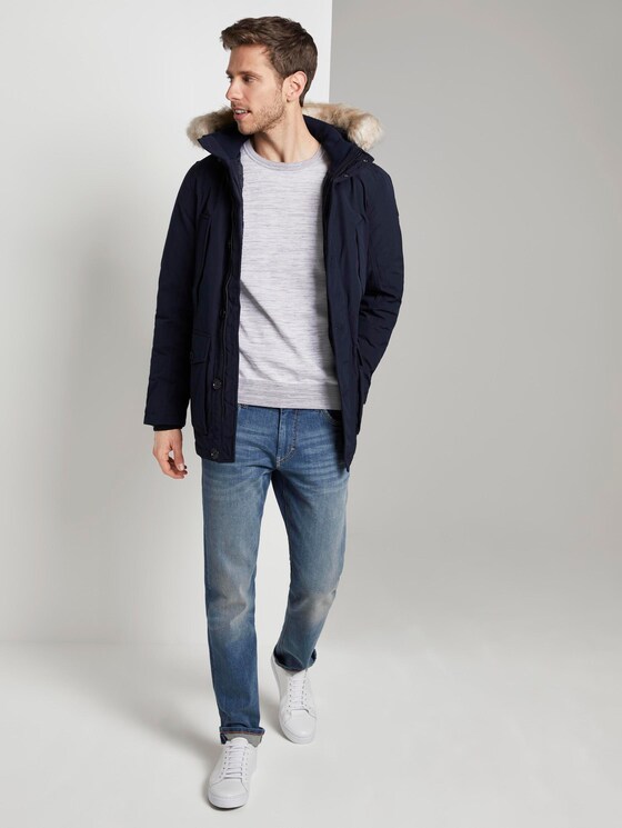 Melierter Strickpullover - Männer - white grey mouline Melierter Strickpullover - Männer - white grey mouline - 3 - TOM TAILOR