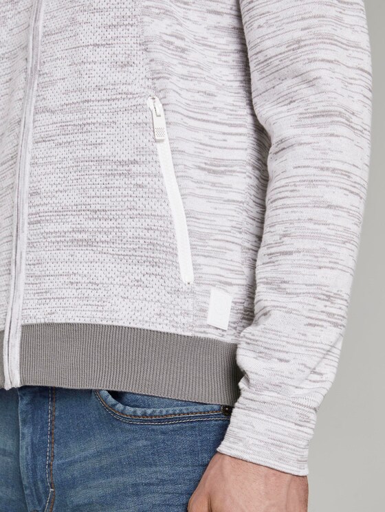 Sweatjacke im Struktur-Mix - Männer - white grey mouline Sweatjacke im Struktur-Mix - Männer - white grey mouline - 10 - TOM TAILOR