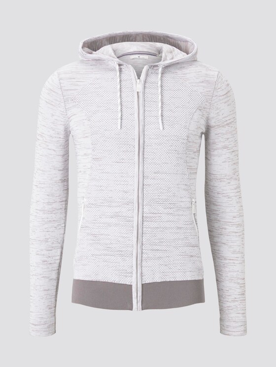 Sweatjacke im Struktur-Mix - Männer - white grey mouline Sweatjacke im Struktur-Mix - Männer - white grey mouline - 7 - TOM TAILOR