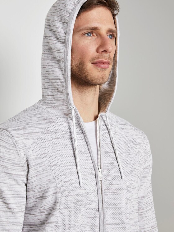 Sweatjacke im Struktur-Mix - Männer - white grey mouline Sweatjacke im Struktur-Mix - Männer - white grey mouline - 9 - TOM TAILOR