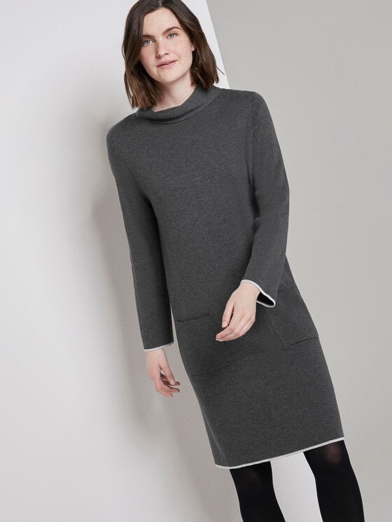 Mini-Kleid mit Taschen - Frauen - alloy grey melange - 5 - TOM TAILOR
