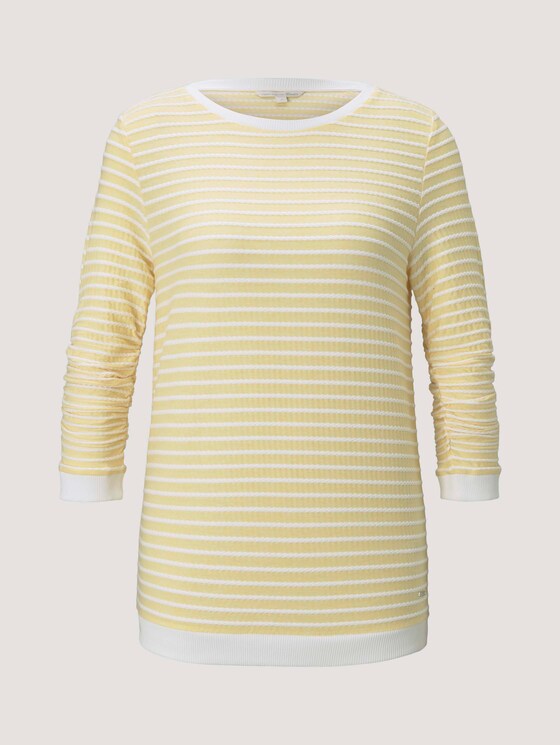 Gestreepte Jacquard Sweater - Vrouwen - yellow white structured stripe Gestreepte Jacquard Sweater - Vrouwen - yellow white structured stripe - 7 - TOM TAILOR Denim