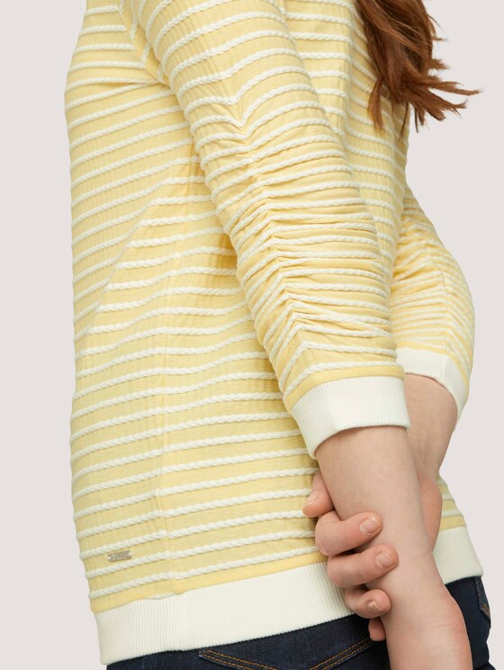 Gestreepte Jacquard Sweater - Vrouwen - yellow white structured stripe Gestreepte Jacquard Sweater - Vrouwen - yellow white structured stripe - 9 - TOM TAILOR Denim