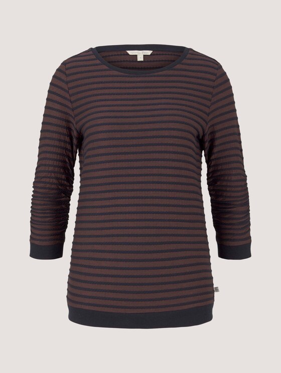 Gestreiftes Jacquard Sweatshirt - Frauen - blue brown structure stripe Gestreiftes Jacquard Sweatshirt - Frauen - blue brown structure stripe - 7 - TOM TAILOR Denim
