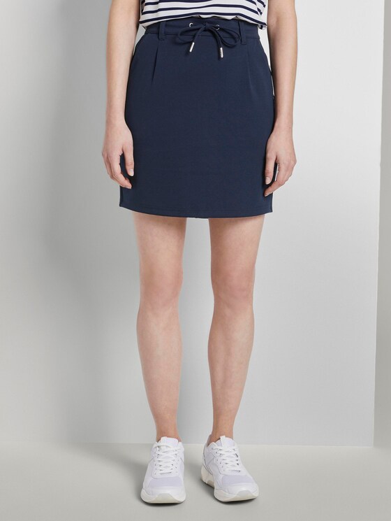 Sporty skirt with a drawstring - Women - Real Navy Blue Sporty skirt with a drawstring - Women - Real Navy Blue - 1 - TOM TAILOR Denim