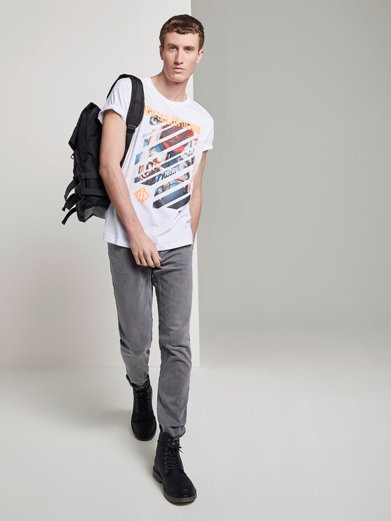 T-shirt with a print - Men - White T-shirt with a print - Men - White - 3 - TOM TAILOR Denim