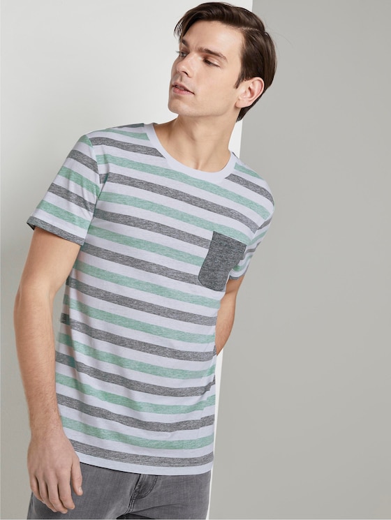 Gestreiftes T-Shirt mit Brusttasche - Männer - two colored middle stripe Gestreiftes T-Shirt mit Brusttasche - Männer - two colored middle stripe - 5 - TOM TAILOR Denim