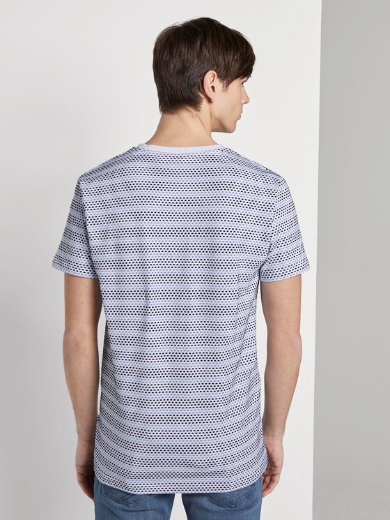 Gemustertes T-Shirt - Männer - white blue jacquard stripe Gemustertes T-Shirt - Männer - white blue jacquard stripe - 2 - TOM TAILOR Denim