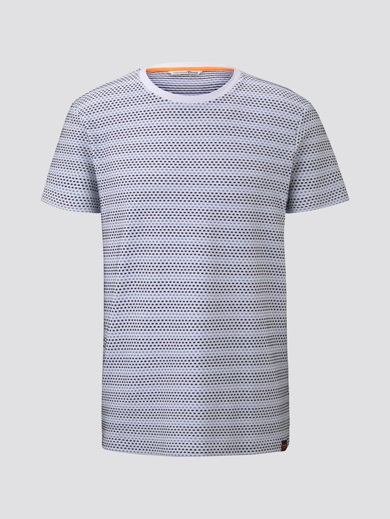 Gemustertes T-Shirt - Männer - white blue jacquard stripe Gemustertes T-Shirt - Männer - white blue jacquard stripe - 7 - TOM TAILOR Denim