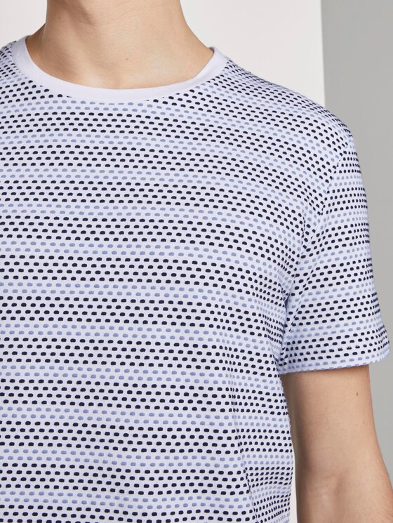 Gemustertes T-Shirt - Männer - white blue jacquard stripe Gemustertes T-Shirt - Männer - white blue jacquard stripe - 9 - TOM TAILOR Denim