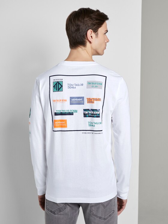 Langarmshirt mit Rücken-Print - Männer - White Langarmshirt mit Rücken-Print - Männer - White - 2 - TOM TAILOR Denim