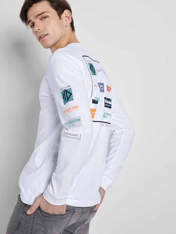 Langarmshirt mit Rücken-Print - Männer - White Langarmshirt mit Rücken-Print - Männer - White - 5 - TOM TAILOR Denim