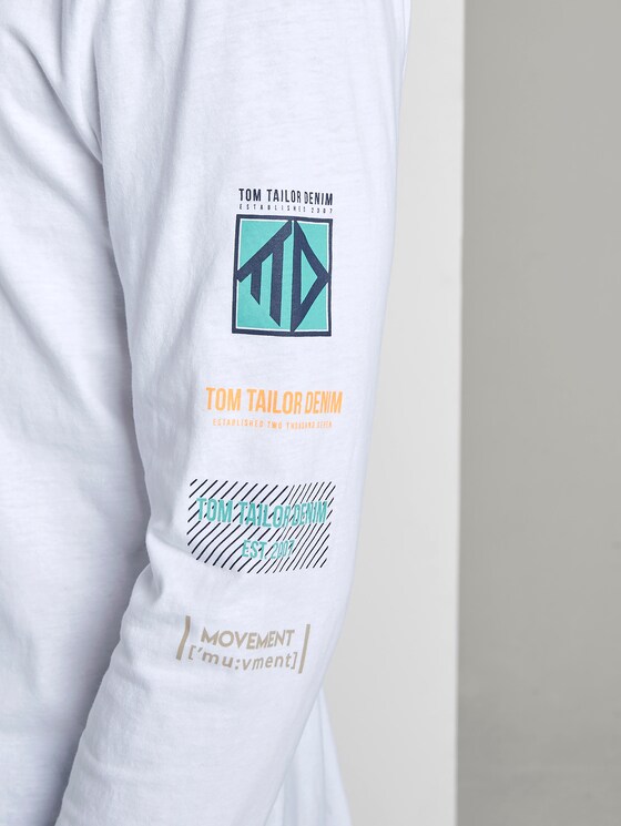 Langarmshirt mit Rücken-Print - Männer - White Langarmshirt mit Rücken-Print - Männer - White - 9 - TOM TAILOR Denim