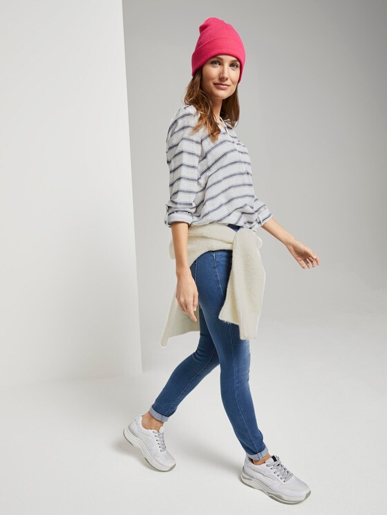 striped Henley blouse - Women - white navy stripe striped Henley blouse - Women - white navy stripe - 3 - TOM TAILOR Denim