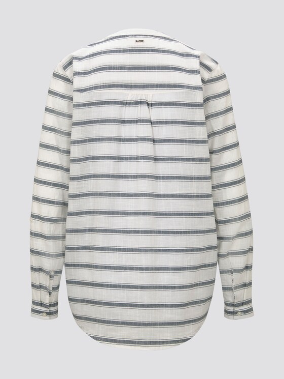 striped Henley blouse - Women - white navy stripe striped Henley blouse - Women - white navy stripe - 8 - TOM TAILOR Denim