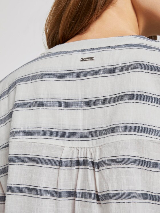 striped Henley blouse - Women - white navy stripe striped Henley blouse - Women - white navy stripe - 9 - TOM TAILOR Denim
