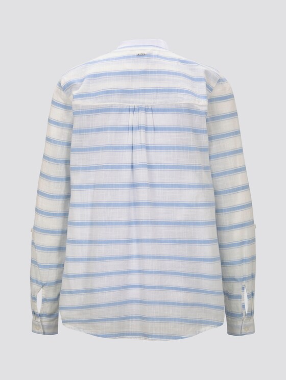 gestreifte Henley-Bluse - Frauen - white light blue stripe gestreifte Henley-Bluse - Frauen - white light blue stripe - 8 - TOM TAILOR Denim