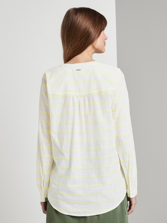 gestreifte Henley-Bluse - Frauen - white yellow stripe gestreifte Henley-Bluse - Frauen - white yellow stripe - 2 - TOM TAILOR Denim