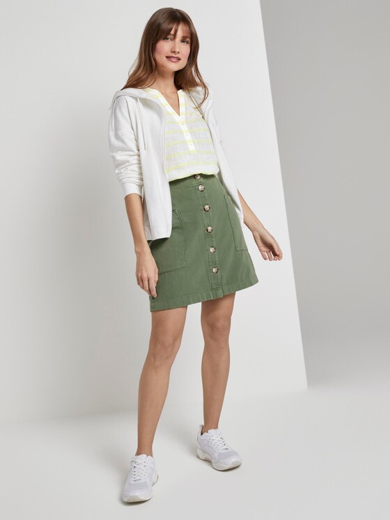 gestreifte Henley-Bluse - Frauen - white yellow stripe gestreifte Henley-Bluse - Frauen - white yellow stripe - 3 - TOM TAILOR Denim