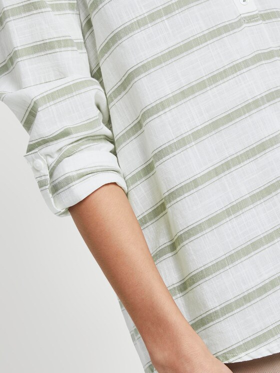 gestreifte Henley-Bluse - Frauen - white olive stripe gestreifte Henley-Bluse - Frauen - white olive stripe - 10 - TOM TAILOR Denim