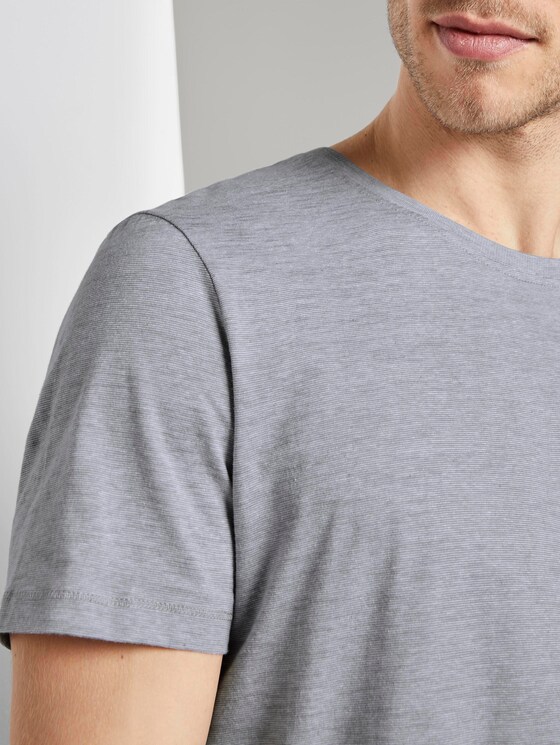 Gestreiftes T-Shirt mit Schrift-Print - Männer - light grey stripe Gestreiftes T-Shirt mit Schrift-Print - Männer - light grey stripe - 10 - TOM TAILOR