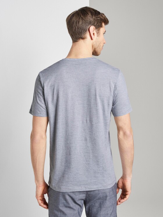 Gestreiftes T-Shirt mit Schrift-Print - Männer - light grey stripe Gestreiftes T-Shirt mit Schrift-Print - Männer - light grey stripe - 2 - TOM TAILOR