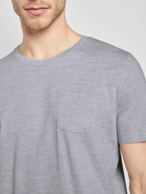 Gestreiftes T-Shirt mit Schrift-Print - Männer - light grey stripe Gestreiftes T-Shirt mit Schrift-Print - Männer - light grey stripe - 9 - TOM TAILOR