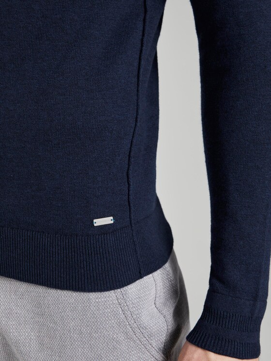 Cardigan made of a linen blend - Men - navy black injected mel Cardigan made of a linen blend - Men - navy black injected mel - 10 - TOM TAILOR