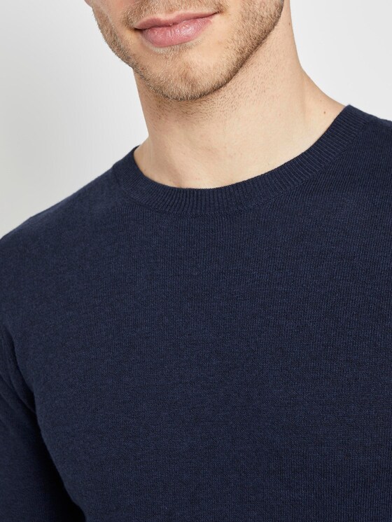 Cardigan made of a linen blend - Men - navy black injected mel Cardigan made of a linen blend - Men - navy black injected mel - 9 - TOM TAILOR
