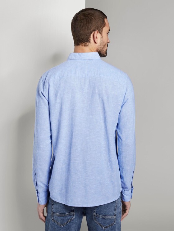 Hemd aus Leinengemisch - Männer - Sky Blue Chambray Hemd aus Leinengemisch - Männer - Sky Blue Chambray - 2 - TOM TAILOR