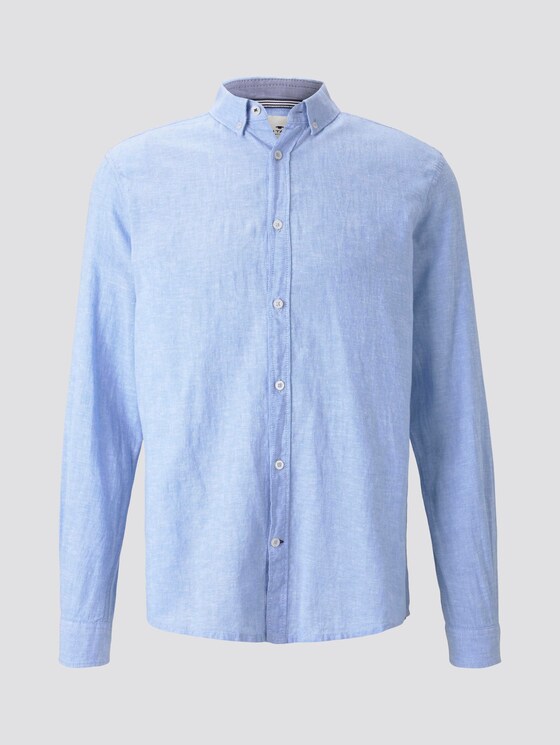 Hemd aus Leinengemisch - Männer - Sky Blue Chambray Hemd aus Leinengemisch - Männer - Sky Blue Chambray - 7 - TOM TAILOR