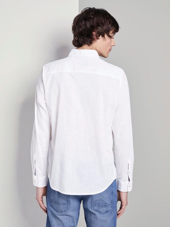 Hemd aus Leinengemisch - Männer - White Hemd aus Leinengemisch - Männer - White - 2 - TOM TAILOR