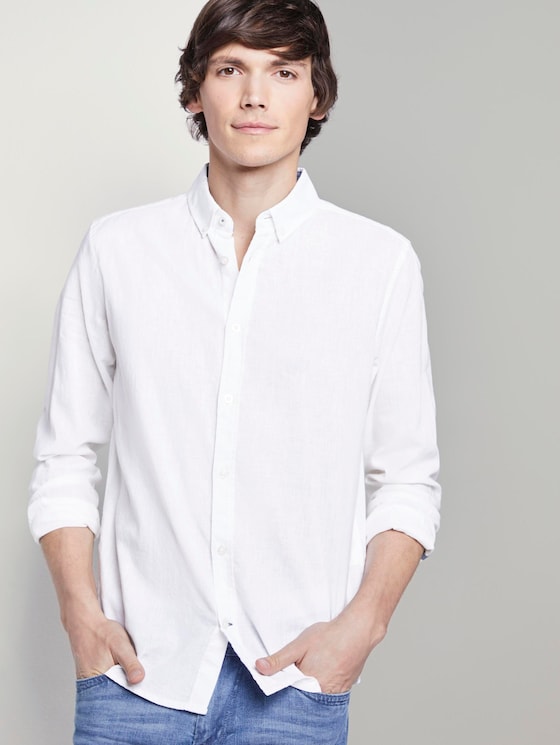 Hemd aus Leinengemisch - Männer - White Hemd aus Leinengemisch - Männer - White - 5 - TOM TAILOR