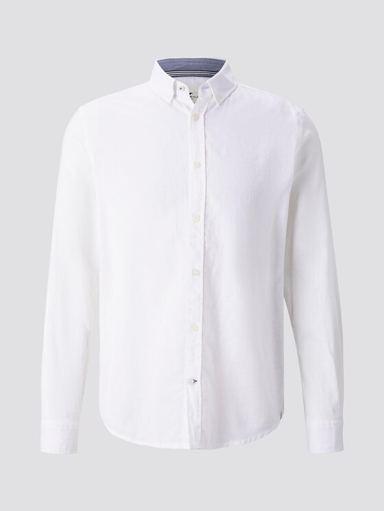Hemd aus Leinengemisch - Männer - White Hemd aus Leinengemisch - Männer - White - 7 - TOM TAILOR