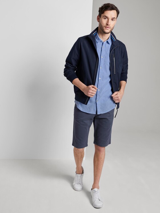 Kurzarmhemd aus Leinengemisch - Männer - Sky Blue Chambray Kurzarmhemd aus Leinengemisch - Männer - Sky Blue Chambray - 3 - TOM TAILOR