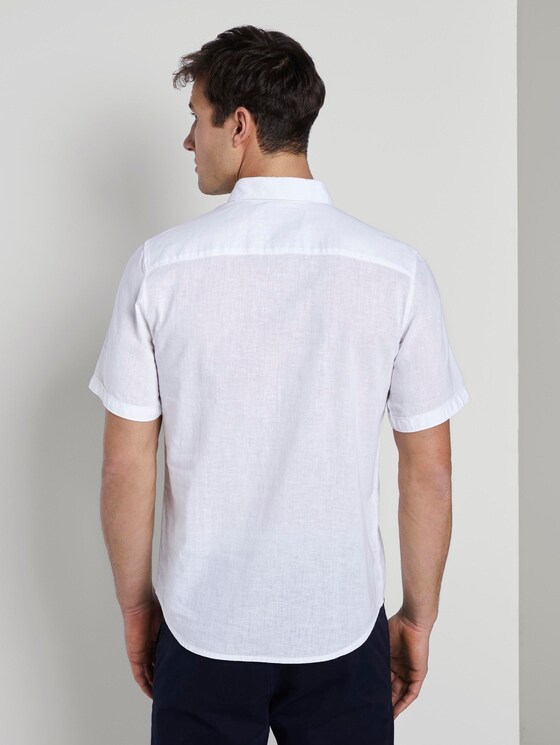 Kurzarmhemd aus Leinengemisch - Männer - White Kurzarmhemd aus Leinengemisch - Männer - White - 2 - TOM TAILOR
