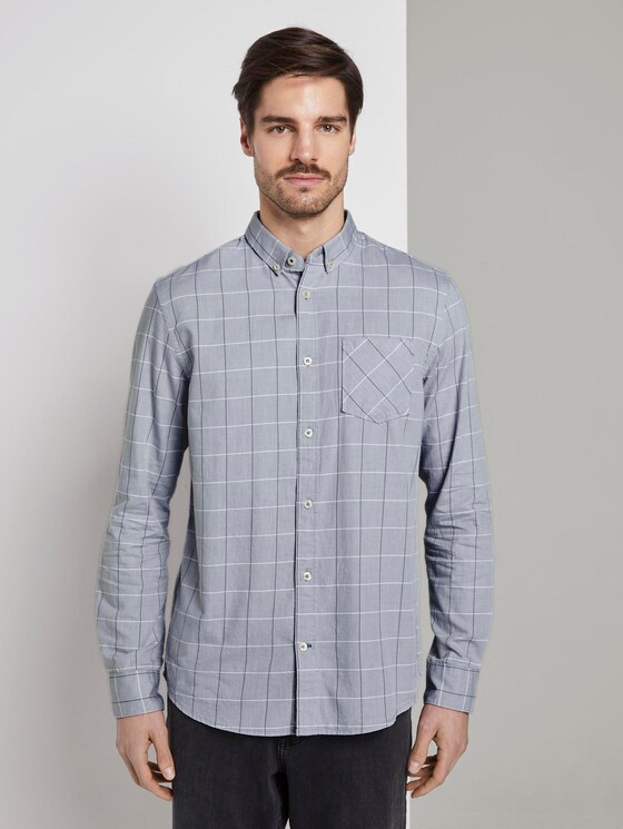 Kariertes Hemd - Männer - light grey window check Kariertes Hemd - Männer - light grey window check - 1 - TOM TAILOR