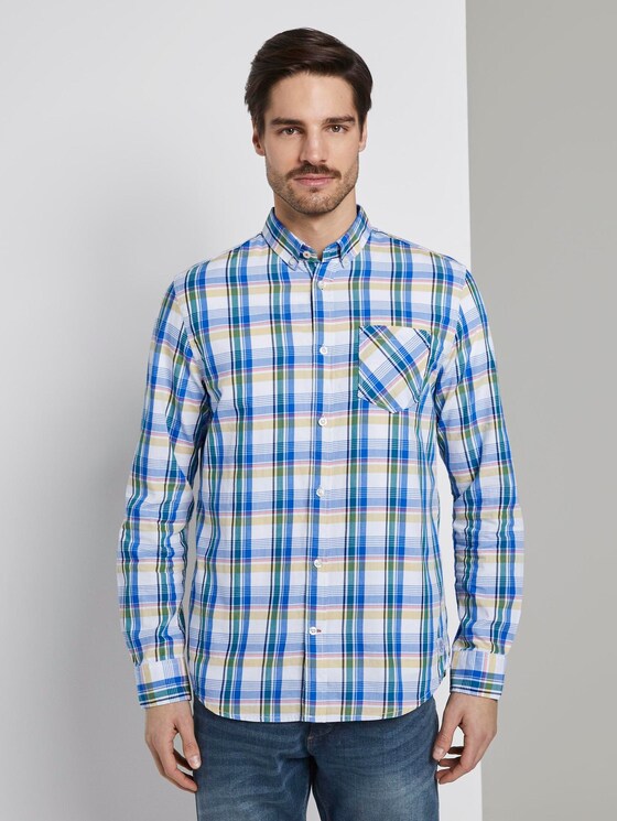 Kariertes Hemd - Männer - white base colourful check Kariertes Hemd - Männer - white base colourful check - 1 - TOM TAILOR
